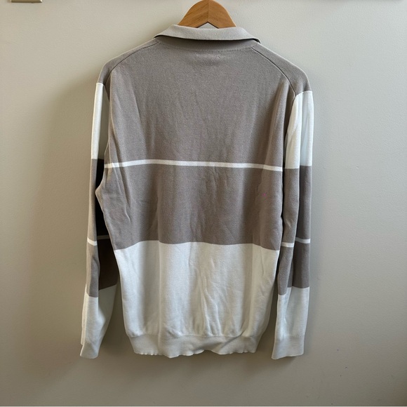 Reiss Cream Polo Shirt with Classic Color-Blocked Design - Picture 3 of 4